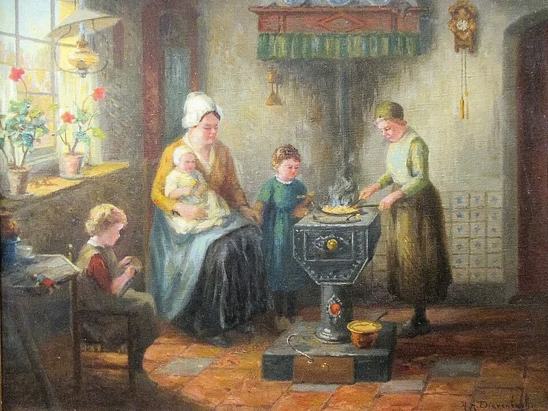 1872-Hendricus Dievenbach - Interno della cucina
